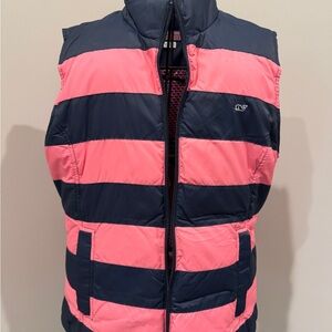 Vineyard Vines Pink and Navy Quilted Vest